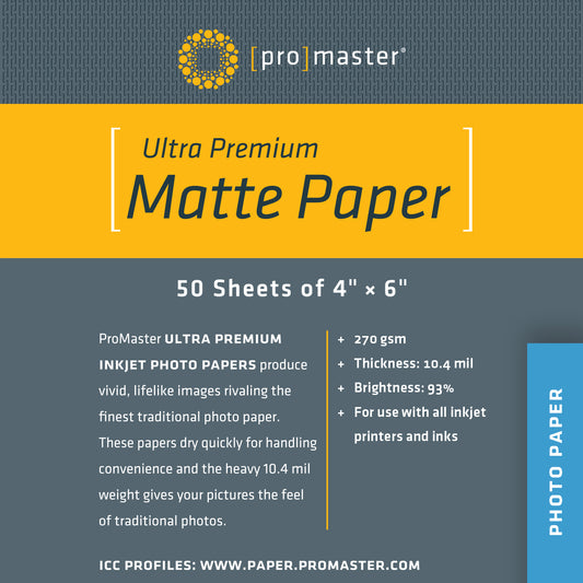 Ultra Premium Matte Paper - 4"x6" - 50 Sheets