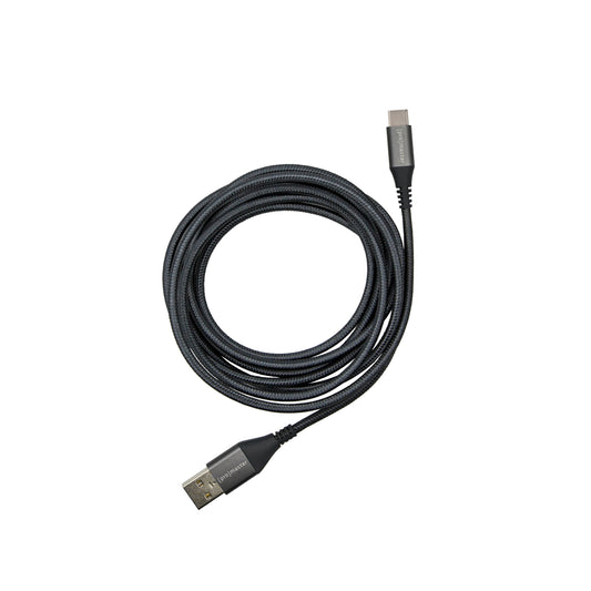 USB-C to USB-A Braided Cable 2m - grey