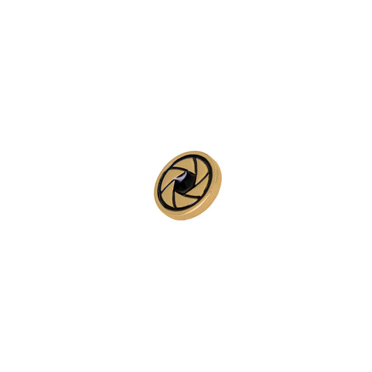 Deluxe Soft Shutter Button - Bright Brass Leaf Shutter Design