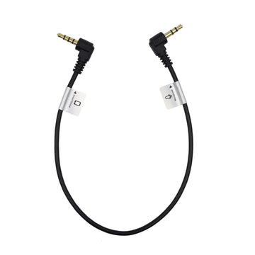 Audio Cable 3.5mm TRRS male right angle - 3.5mm TRS male right angle - 1' straight